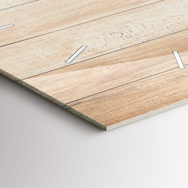 Ceas pătrat de perete din sticlă Textura din lemn