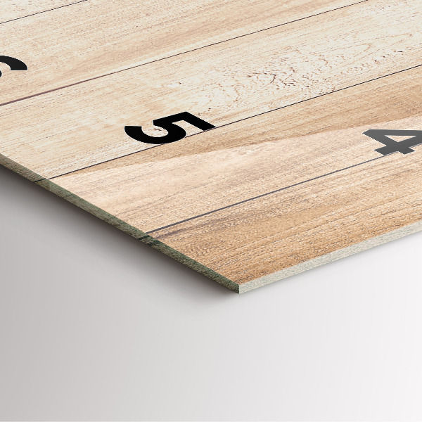 Ceas pătrat de perete din sticlă Textura din lemn