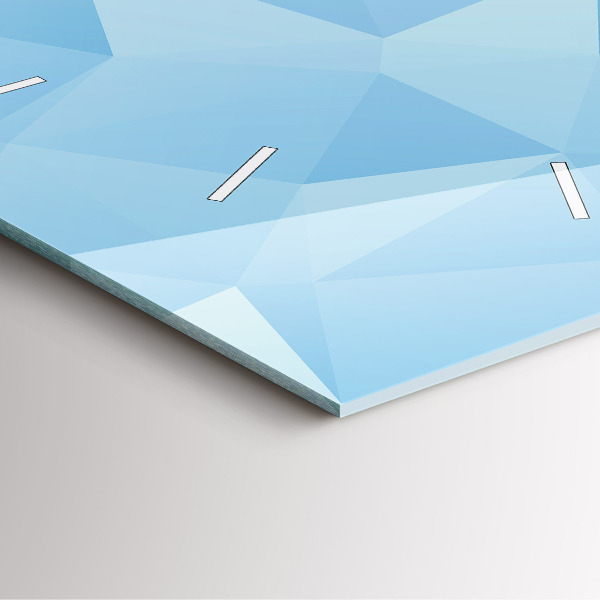 Ceas pătrat de perete din sticlă Abstracția triunghiurilor