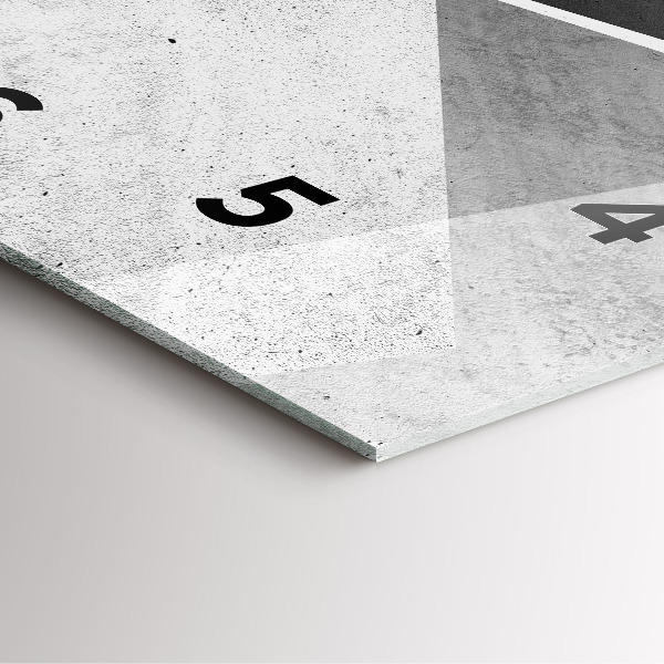 Ceas pătrat de perete din sticlă Triunghiuri abstracte