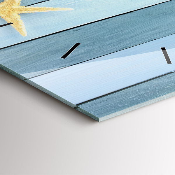 Ceas pătrat de perete din sticlă Scânduri în dungi și un papion