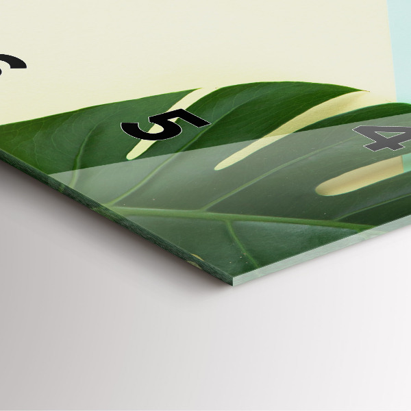 Ceas pătrat de perete din sticlă Monstera pleacă