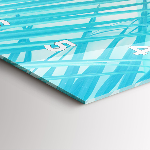 Ceas pătrat de perete din sticlă Palmier tropical