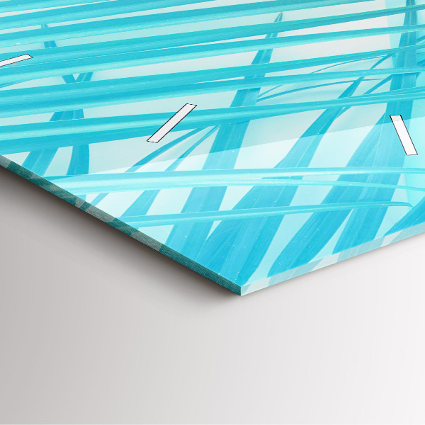 Ceas pătrat de perete din sticlă Palmier tropical