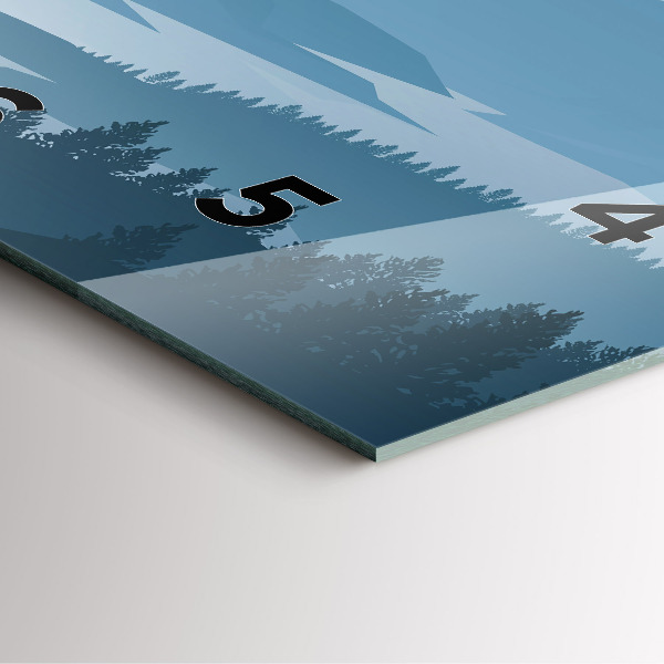 Ceas pătrat de perete din sticlă Peisaj montan