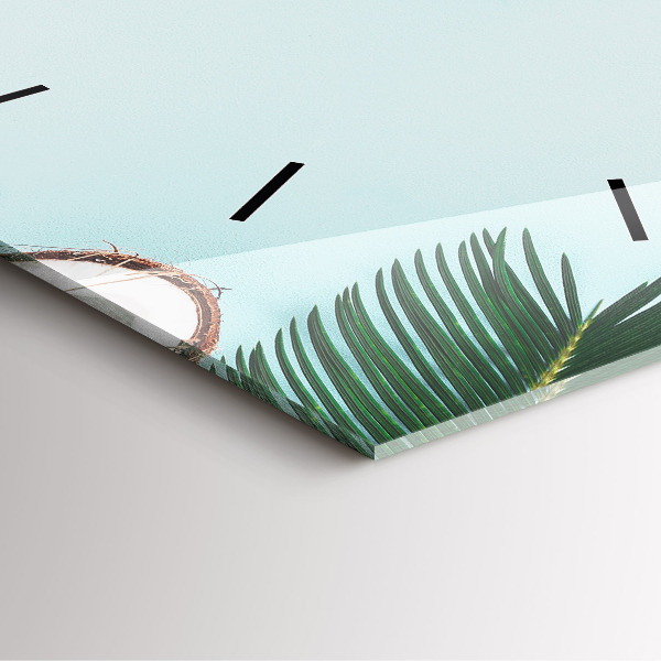 Ceas pătrat de perete din sticlă Compoziție de vară