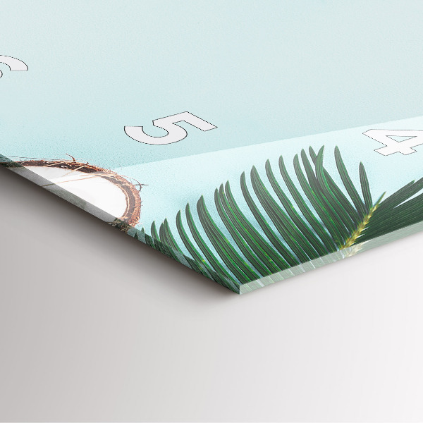 Ceas pătrat de perete din sticlă Compoziție de vară