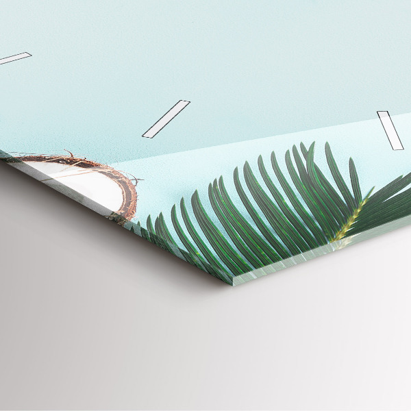 Ceas pătrat de perete din sticlă Compoziție de vară