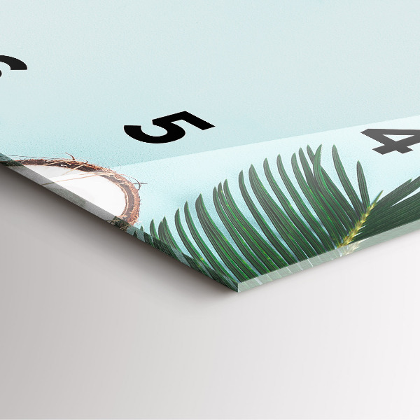 Ceas pătrat de perete din sticlă Compoziție de vară