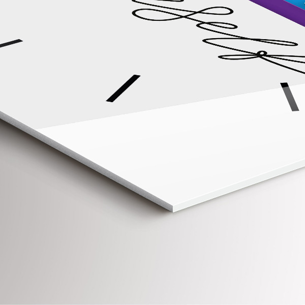 Ceas pătrat de perete din sticlă Inscripția Fii tu însuți