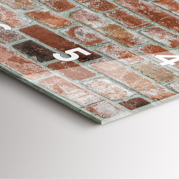 Ceas pătrat de perete din sticlă Zid de cărămidă