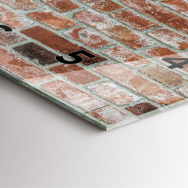 Ceas pătrat de perete din sticlă Zid de cărămidă