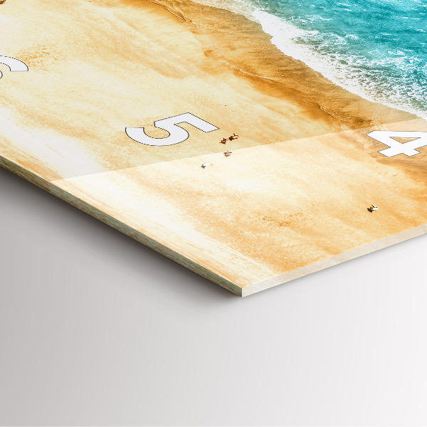 Ceas pătrat de perete din sticlă Oameni de pe plajă