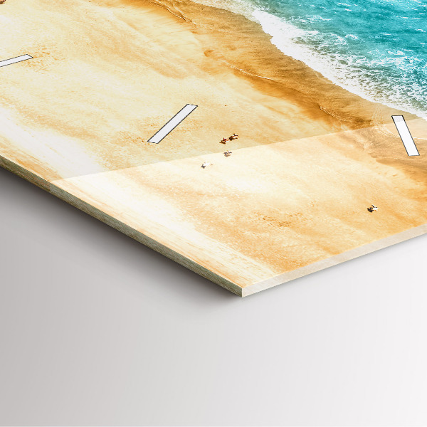 Ceas pătrat de perete din sticlă Oameni de pe plajă