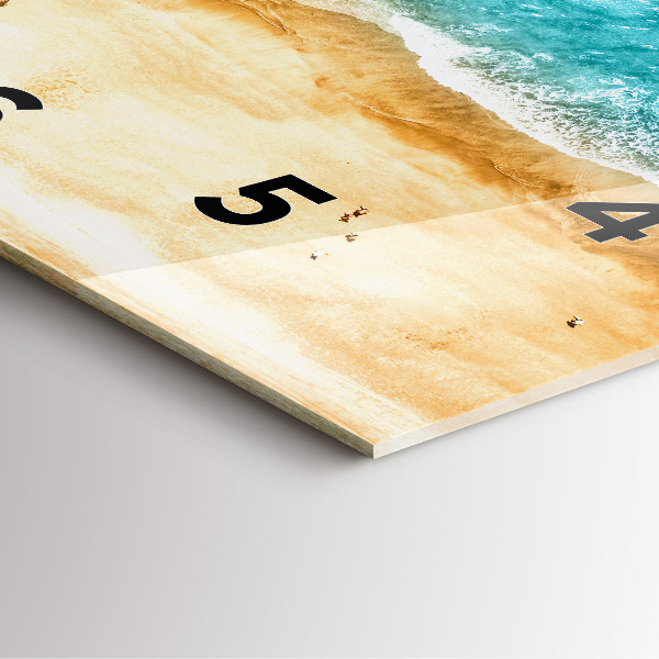 Ceas pătrat de perete din sticlă Oameni de pe plajă