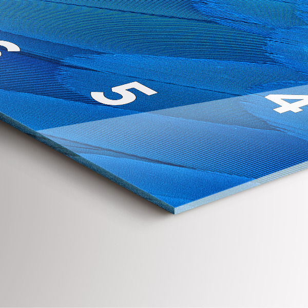 Ceas pătrat de perete din sticlă Pene de pasăre