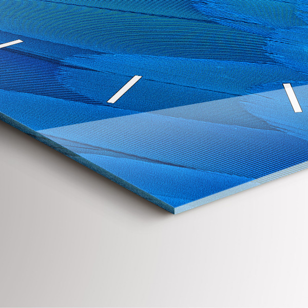 Ceas pătrat de perete din sticlă Pene de pasăre