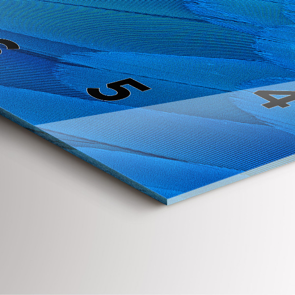 Ceas pătrat de perete din sticlă Pene de pasăre