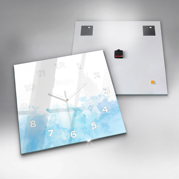 Ceas pătrat de perete din sticlă Pete pictate