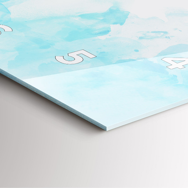 Ceas pătrat de perete din sticlă Pete pictate