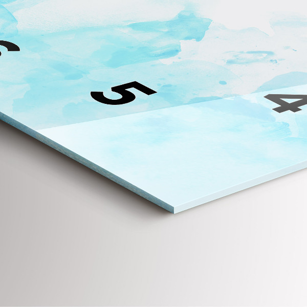 Ceas pătrat de perete din sticlă Pete pictate