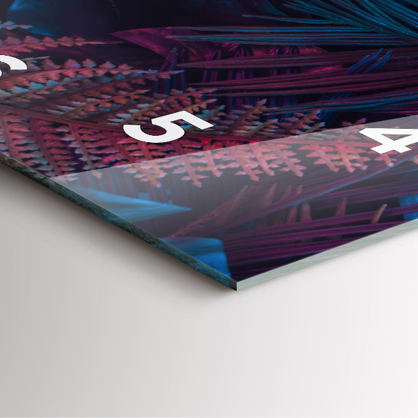 Ceas pătrat de perete din sticlă Flori exotice