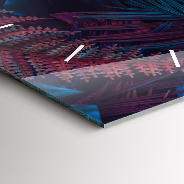 Ceas pătrat de perete din sticlă Flori exotice