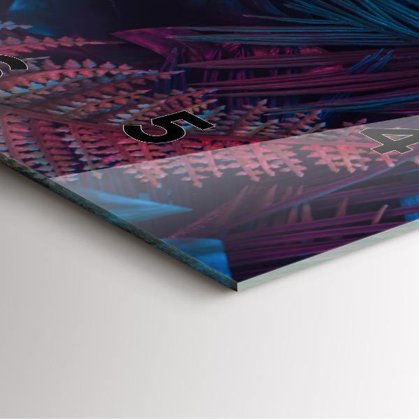 Ceas pătrat de perete din sticlă Flori exotice