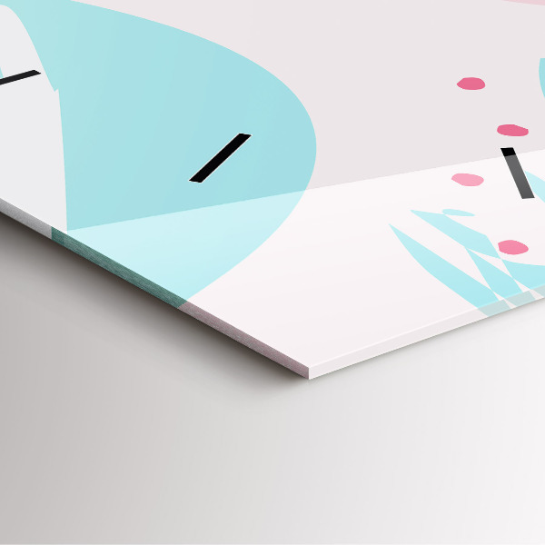 Ceas pătrat de perete din sticlă Abstracția pastelului