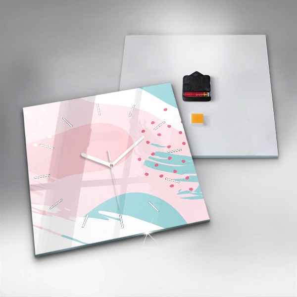 Ceas pătrat de perete din sticlă Abstracția pastelului