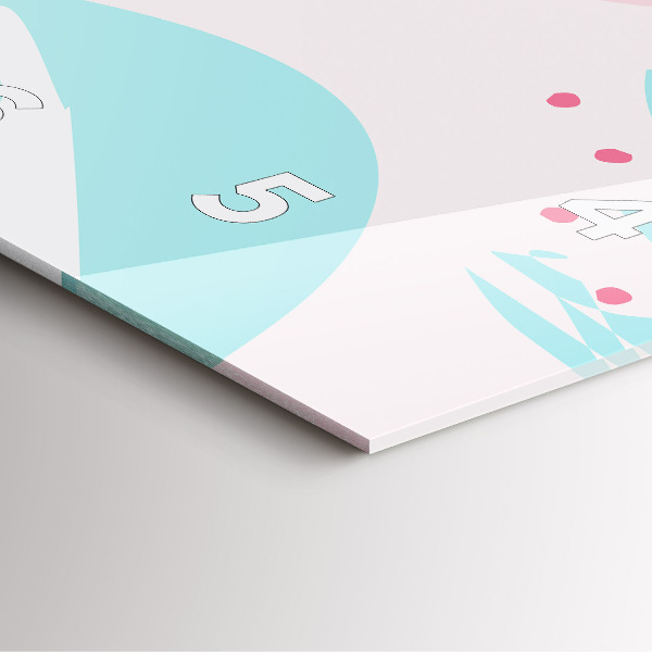 Ceas pătrat de perete din sticlă Abstracția pastelului