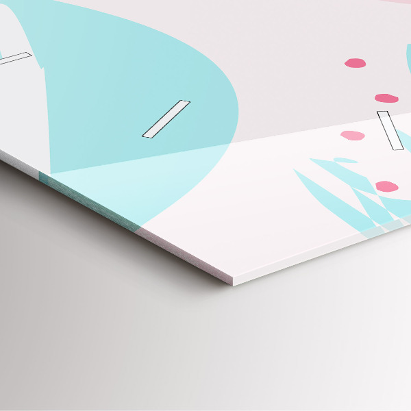 Ceas pătrat de perete din sticlă Abstracția pastelului