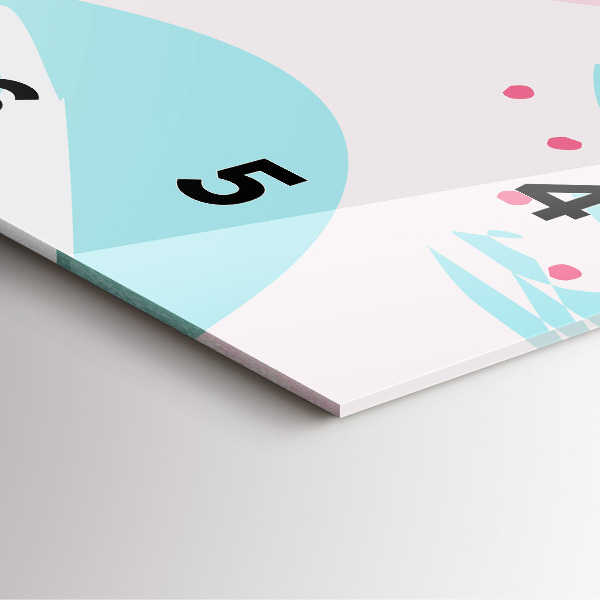 Ceas pătrat de perete din sticlă Abstracția pastelului