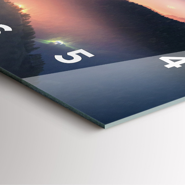 Ceas pătrat de perete din sticlă Peisaj de vârfuri muntoase