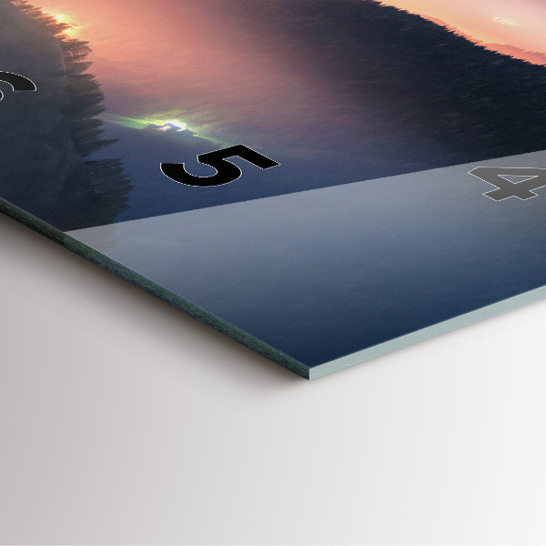 Ceas pătrat de perete din sticlă Peisaj de vârfuri muntoase