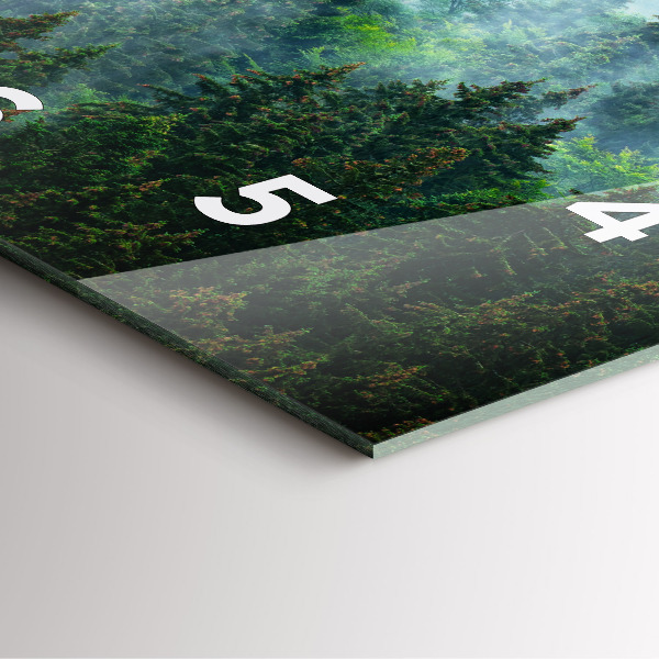 Ceas pătrat de perete din sticlă Pădure cețoasă