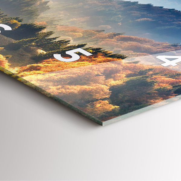 Ceas pătrat de perete din sticlă Peisaj montan