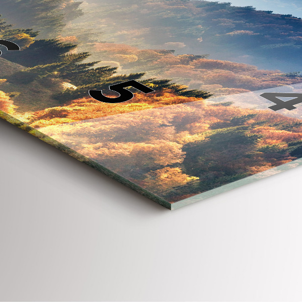 Ceas pătrat de perete din sticlă Peisaj montan