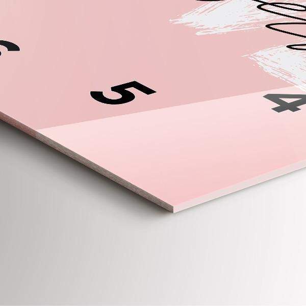 Ceas pătrat de perete din sticlă Inscripție Iubește-te pe tine însuți