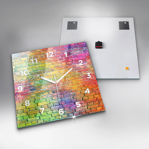 Ceas pătrat de perete din sticlă Perete pictat