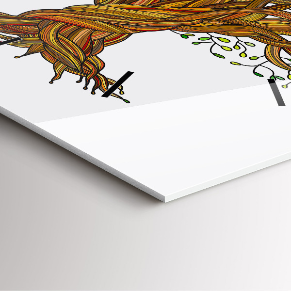 Ceas pătrat de perete din sticlă Arborele și rădăcinile