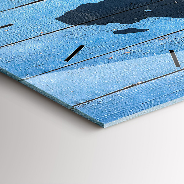 Ceas pătrat de perete din sticlă Harta lumii pe panouri