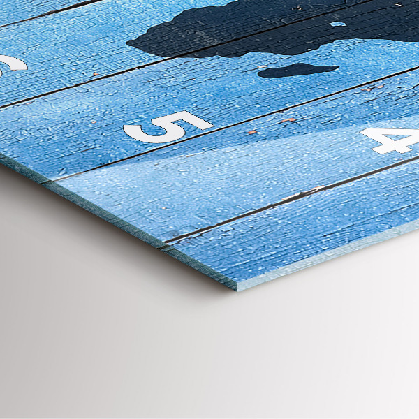 Ceas pătrat de perete din sticlă Harta lumii pe panouri