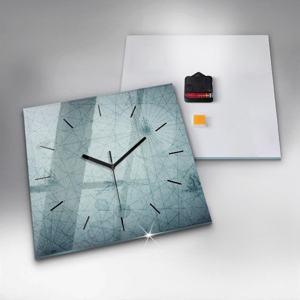 Ceas pătrat de perete din sticlă Hartă de epocă