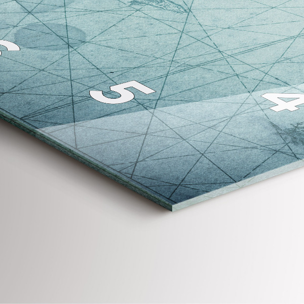 Ceas pătrat de perete din sticlă Hartă de epocă