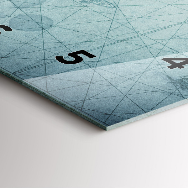 Ceas pătrat de perete din sticlă Hartă de epocă