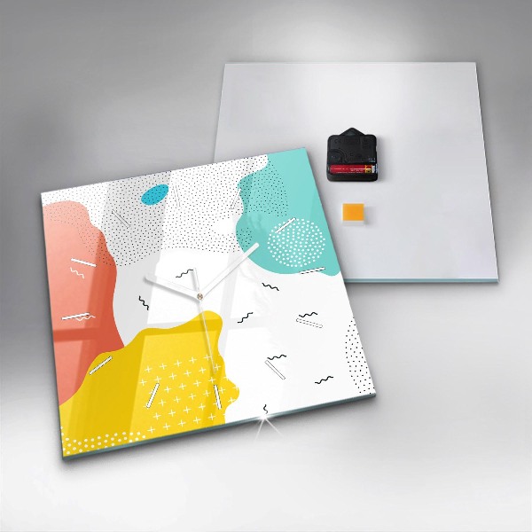 Ceas pătrat de perete din sticlă Abstracția POP