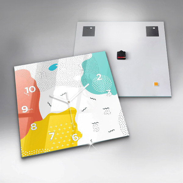 Ceas pătrat de perete din sticlă Abstracția POP