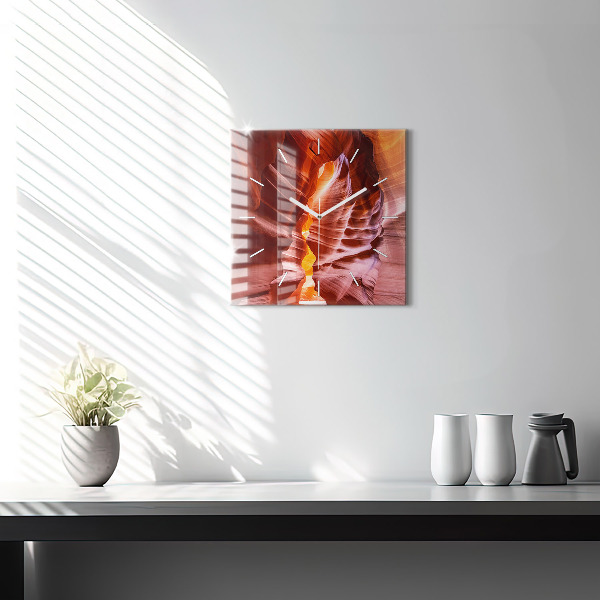 Ceas pătrat de perete din sticlă Canion de nisip