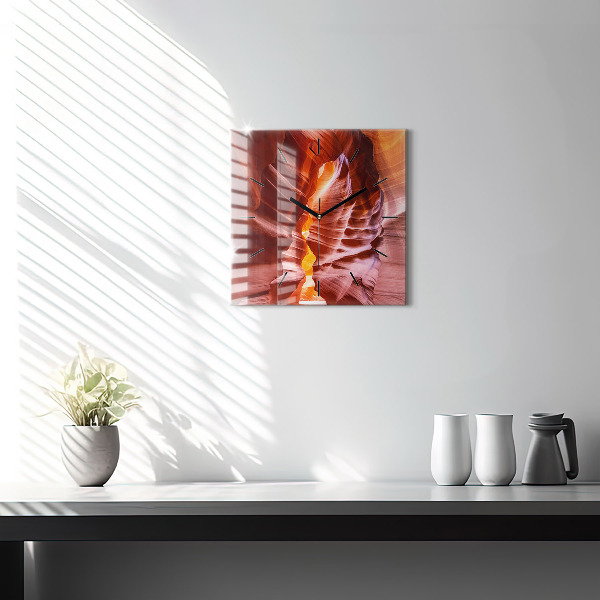 Ceas pătrat de perete din sticlă Canion de nisip